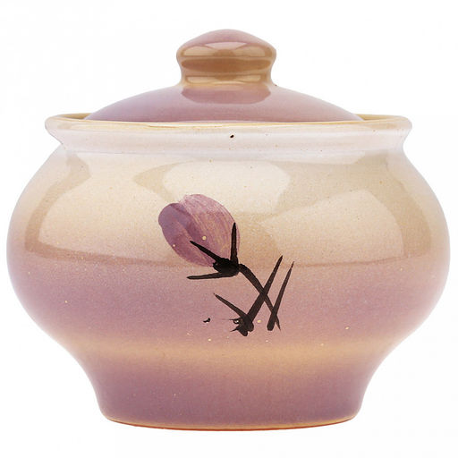 Горшок для жаркого керамический "Русский" 0,33л, д11,2см, h9,5см, "Нежность", с крышкой (Россия)