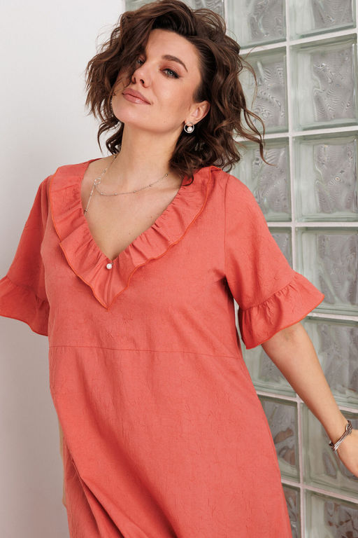 Платье BegiModa 1066 коралл  фото 5