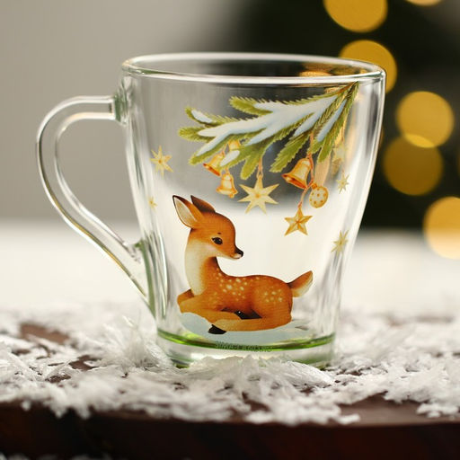 Кружки новогодние стеклянные Тепла и уюта!, 2 шт. по 300 мл - Дорого внимание фото 5