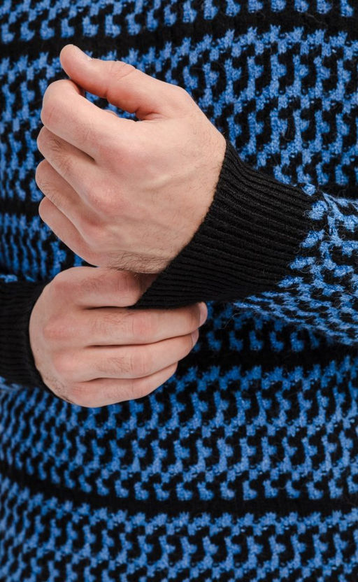 Джемпер мужской в полоску F310-0501 синий - Fine joyce фото 5