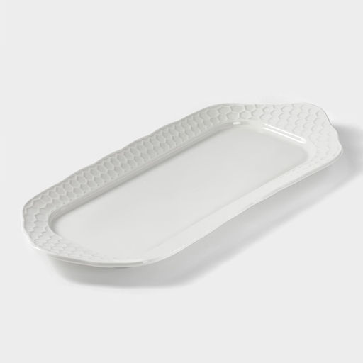 Блюдо для подачи прямоугольное «Бланш», 29×12.5 см, керамика, цвет белый