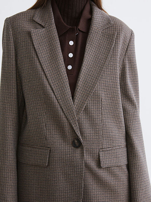 Ekose Kad?n Blazer Ceket