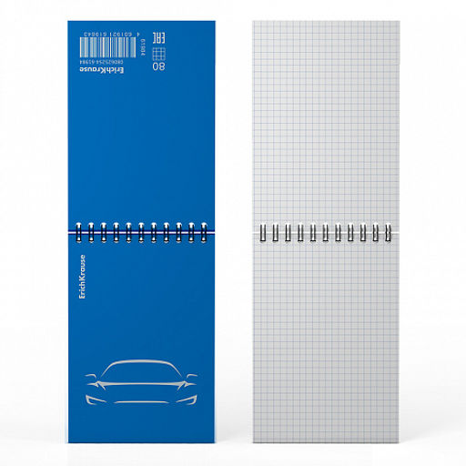 Цена за 5 шт. Блокнот с пластиковой обложкой на спирали ErichKrause Mirage, синий, A6, 80 листов, клетка  фото 3