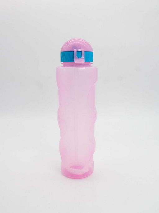Бутылка "Life" с трубочкой, pink (700 ml)