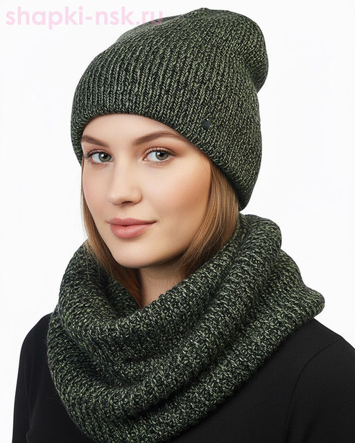 55400 Комплект женский (колпак+снуд) (56-58) - Static фото 2