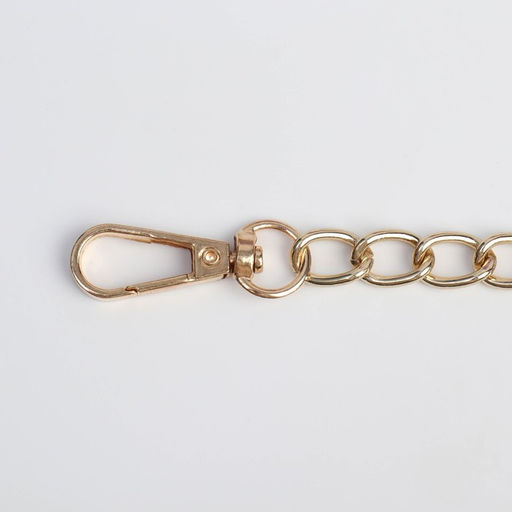 Цена за 2 шт. Цепочка для сумки, с карабинами, железная, 9 14 мм, 120 см, цвет золотой - Арт узор фото 2