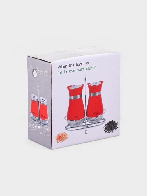 Набор для специй "Сияние.Black/White", 2 шт, на подставке