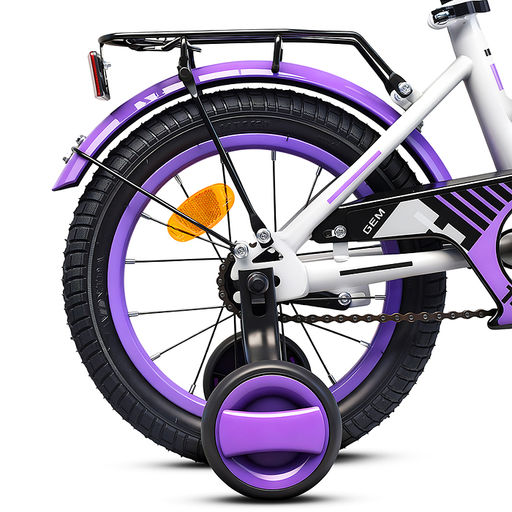 Велосипед 14" Rocket Gem, цвет белый/фиолетовый