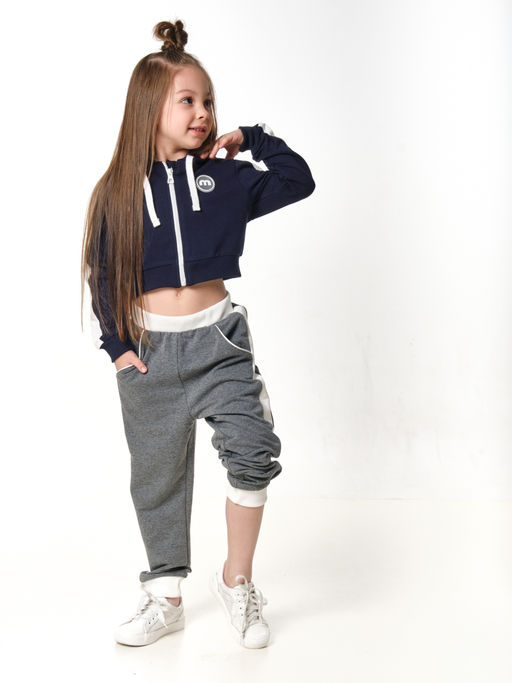 Спортивный костюм для девочки UD 7064 син/графит - Mini maxi фото 3