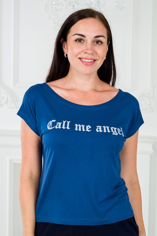 Футболка женская из вискозы Лирика индиго Call me angel - Амадэль фото 2