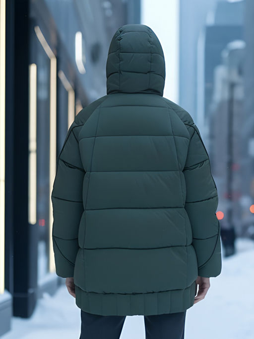 Куртка зимняя женская с капюшоном модная цвета хаки 7651Kh - Visdeer фото 20