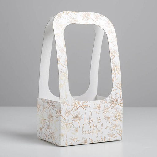 Коробка-переноска для цветов Веточки, 17 12 32 см - Дарите счастье фото 2