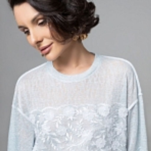 Футболка с объемным декором, Буду тебе сниться (голубой меланж) - Charutti фото 14