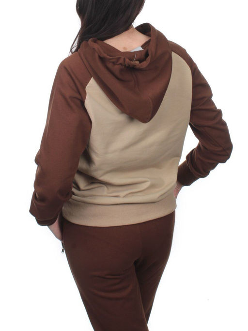 NOE103 BROWN/BEIGE Костюм спортивный женский (хлопок 90%, полиэстер 10%) - Fashion фото 7