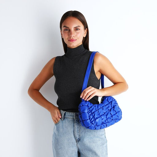 Сумка-багет на молнии, цвет синий - Simaland фото 6