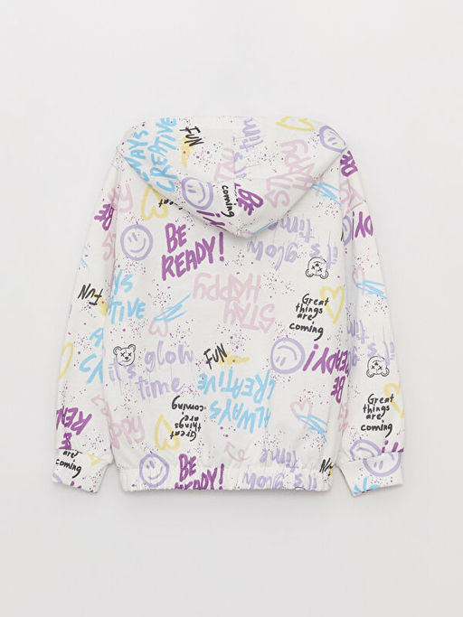 Bask?l? Uzun Kollu K?z ?ocuk Hoodie - Waikiki фото 3