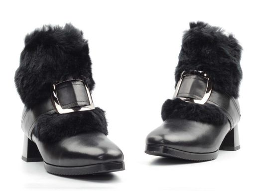 04-PAT225-2Z BLACK Ботинки зимние женские (натуральная замша, 100% шерсть)