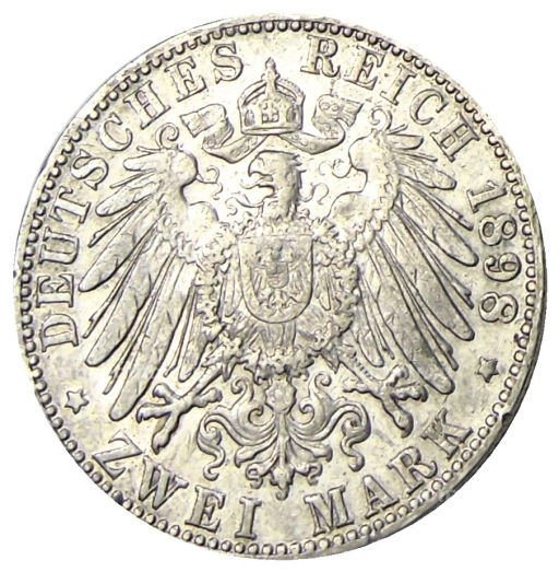 2 марки 1898 года G Германия (Баден)
