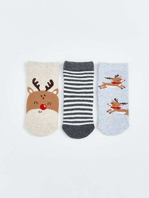 Y?lba?? Temal? Erkek Bebek Soket ?orap 3l?