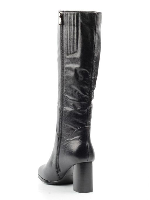 02-K91-D1 BLACK Сапоги зимние женские (натуральная кожа, натуральный мех (еврозима)) - Фабричный китай фото 6