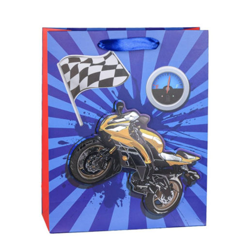 Цена за 12 шт. Пакет подарочный 32x26x10 / 1320M /уп 12/480/ (Голубой) - Галеонтрейд фото 5