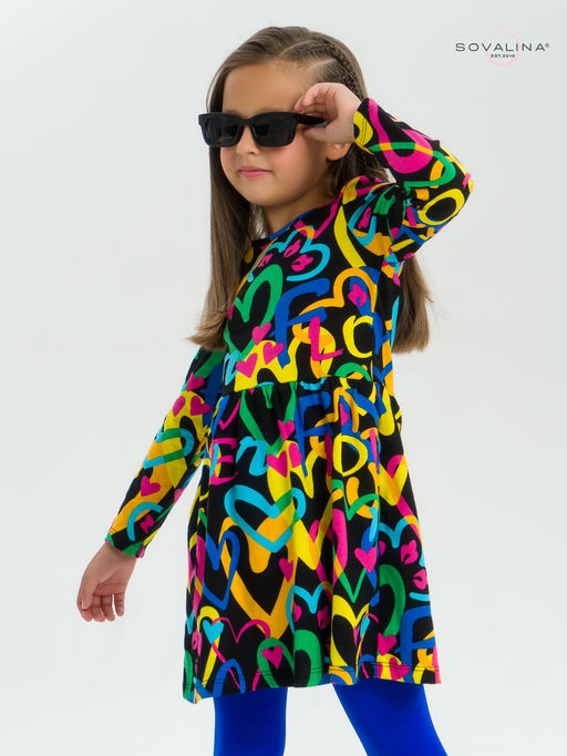 Платье Эля яркие сердца на черном - Sovalina фото 15