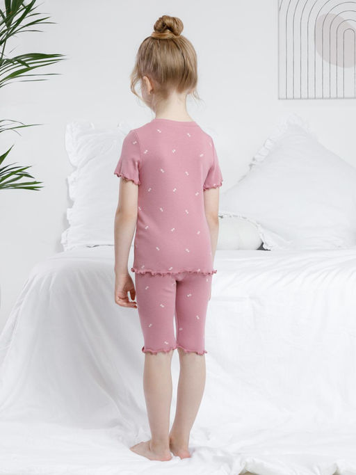 К 1632/пепельная роза,маленькие листья пижама для дев - Crockid фото 5