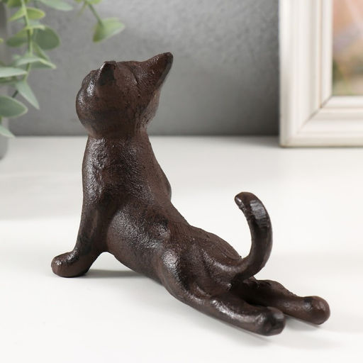 Фигурка-подставка «Кот - Приветствие солнца», чугун, 16×6.5×10 см