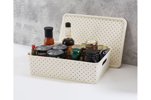 Корзинка с крышкой 7,5 л 35*24,5*10,5 см Береста слоновая кость (модель 5221/26) - Elan gallery фото 5