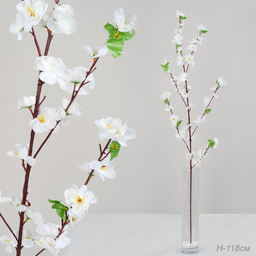 Цветок искусственный Сакура 118 см / WP-6 /уп 5/50/600/белая - ГалеонТрейд фото 5