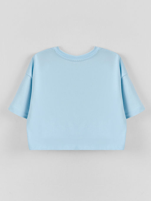 Футболка для девочек голубая укороченная - Mark formelle фото 6