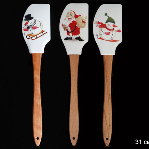 Лопатка кулинарная силиконовая 31 см с деревянной ручкой/ H-211 /уп 130/Новогодняя - Галеонтрейд фото 9