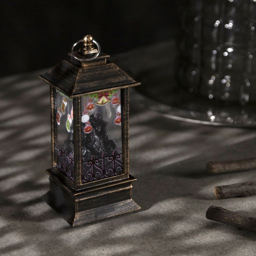 Светодиодная фигура «Камин с носками» 5.5 × 13 × 5.5 см, пластик, батарейки AG13х3 (в комплекте), свечение тёплое белое