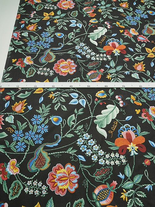 Бязь "Волшебные стежки" цв.черный, ш.2.2м, хлопок-100%, 140гр/м.кв