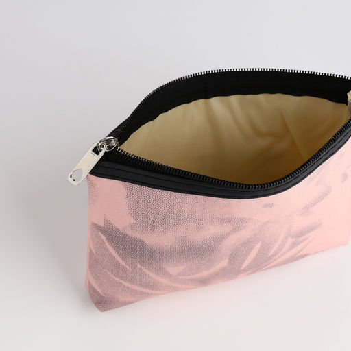 Косметичка на молнии плоская, с принтом Ромашки, розовая - Simaland фото 3