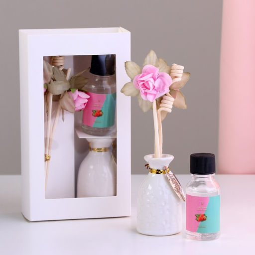 Набор подарочный с диффузором Ваза с цветком клубника, Богатство Аромата фото 5