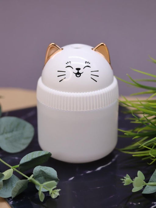 Настольный увлажнитель воздуха - ночник "Cat", white, (портативный, USB)