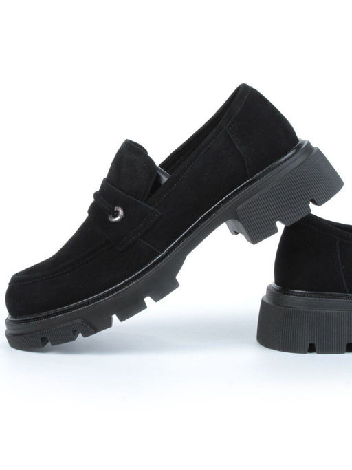 01-C1819-2 BLACK Ботинки демисезонные женские (натуральная замша)
