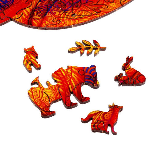 Пазл деревянный фигурный Огненные лисы, парный - Puzzle фото 5