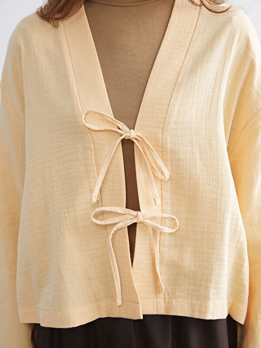 V Yaka Oversize M?slin Kad?n Kimono