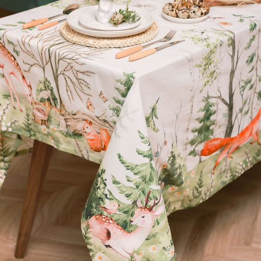 Набор столовый Этель Лесная сказка, скатерть 148х218+/-2см с ГМВО, салф.40х40 см - 12 шт  фото 13