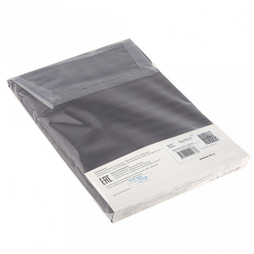 Простыня Евростандарт 240х220см Графит, сатин страйп 1х1см 130г/м2, хлопок 100%, упаковка классическая ПВХ 28х41см, Домашняя мода (Россия) фото 3