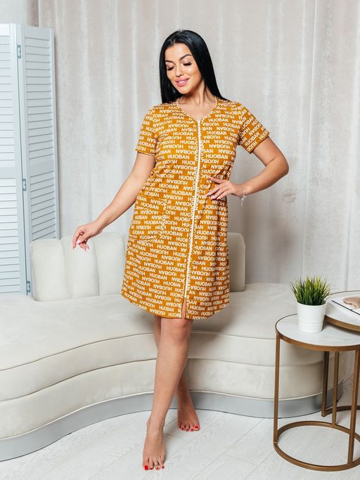 Х-165 ХАЛАТ ЖЕНСКИЙ (Горчичный) - А-дина фото 3