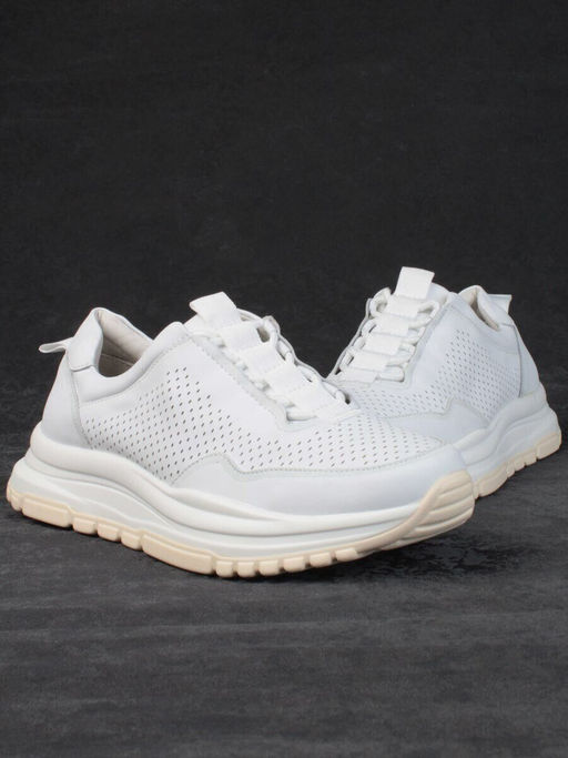 05-PDL250-1 WHITE Кроссовки женские (натуральная кожа)