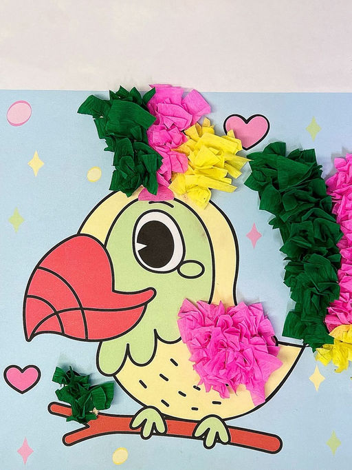 Объемная аппликация "Попугай". По методике Монтессори. 257121