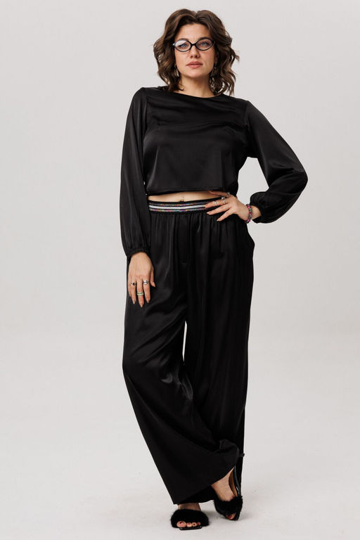 Брюки ANELLI 1734 блестящий черный