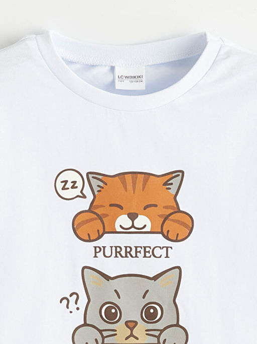 K?z ?ocuk Bask?l? Pijama Tak?m