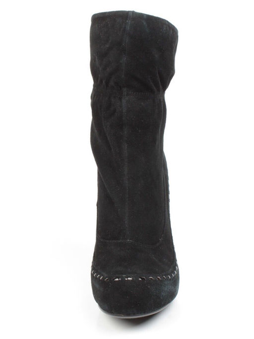 02-002-501/1/21 BLACK Полусапоги женские (натуральная замша,байка) - Фабричный китай фото 8