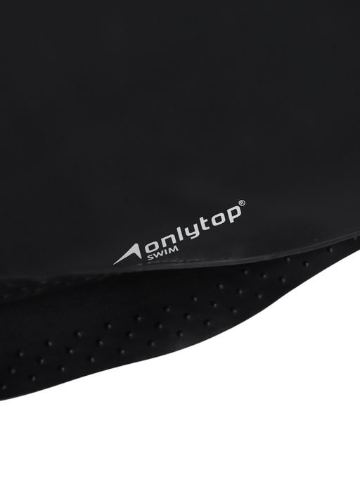 Шапочка для плавания взрослая ONLYTOP, для длинных волос, силиконовая, обхват 54-60 см, чёрная