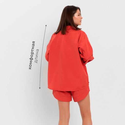Костюм женский (блузка, шорты) MINAKU: Casual Collection, красный, размер 48